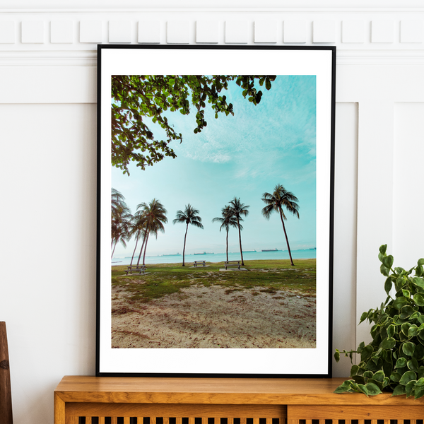 Sea and Palm Trees Print